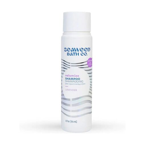 Seaweed Bath Co. Volumize Shampoo, Lavender Scent, 12 Ounce, Sustainably Harvested Seaweed, Green Algae, Barley Protein, For Normal to Fine Hair