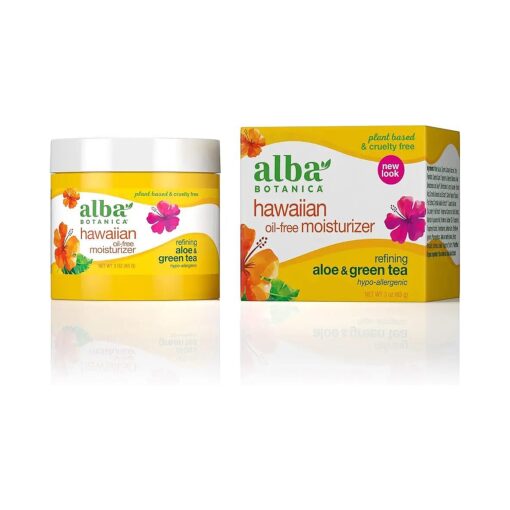 Alba Botanica Hawaiian Oil Free Moisturizer, Refining Aloe & Green Tea, 3 Oz