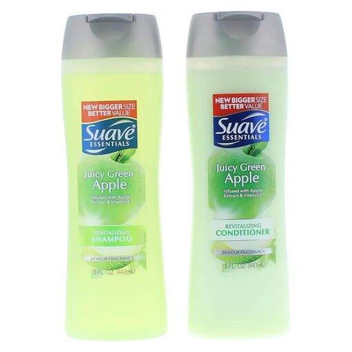 Suave, Essentials Juicy Green Apple Shampoo and Conditioner, 15 Fl Oz