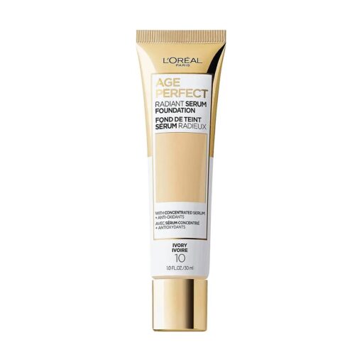 L'Oreal Paris Age Perfect Radiant Serum Foundation with SPF 50, Ivory, 1 fl, oz .