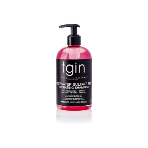 tgin Rose Water Sulfate-Free Hydrating Shampoo for Curls - Waves - Protective Styles - Low Porosity Hair - Fine hair 13oz