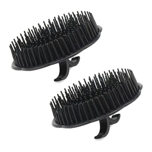 Segbeauty 2pcs Scalp Massage Shampoo Brush, Massage Hair Brush Floriated Shower Comb for Deep Cleaning Hair Men 's Hand Brush Growth Beard Brush Pet Grooming Brushes ( Black )