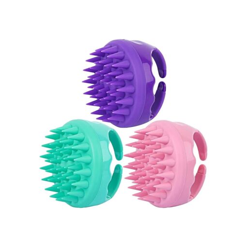 3 Pcs Hair Scalp Massager Shampoo Brush, Silicone Scalp Brush Handheld Shower Scalp Scrubber Cleansing Brush for Removing Dandruff