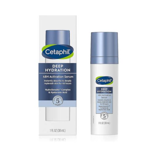 Cetaphil Deep Hydration 48Hr Activation Serum, 1 fl oz, 48 Hr Face Moisturizer for Dry, Sensitive Skin, With Hyaluronic Acid, Vitamin E & B, Dermatologist Recommended Sensitive Skincare Brand