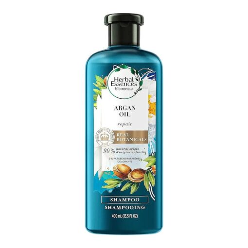 Herbal Essences Argan Oil Paraben Free Shampoo, Hair Repair, 13.5 fl oz, with Certified Camellia Oil and Aloe Vera, For All Hair Types, Especially Damaged Hair