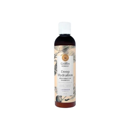 Griffin Remedy Restorative Shampoo for Dry or Damaged Hair with Shea Butter and Macadamia Nut Oil, All Natural, Sulfate Free, Paraben Free, 8 fl oz