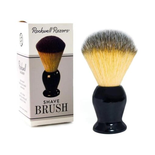 Rockwell Synthetic Shaving Cream Brush | Soft, Quick-Dry Bristles with Black Acrylic Handle | Gentle Exfoliation, Fast Lather, Minimal Shedding, Cruelty-Free & Safe for Sensitive Skin