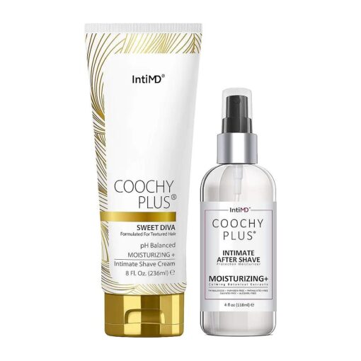 Coochy Plus Intimate Shaving Complete Kit - SWEET DIVA & Organic After Shave Protection Soothing Moisturizer Mist - Antioxidant Formula Prevents Razor Burns, Itchiness & Ingrown Hairs