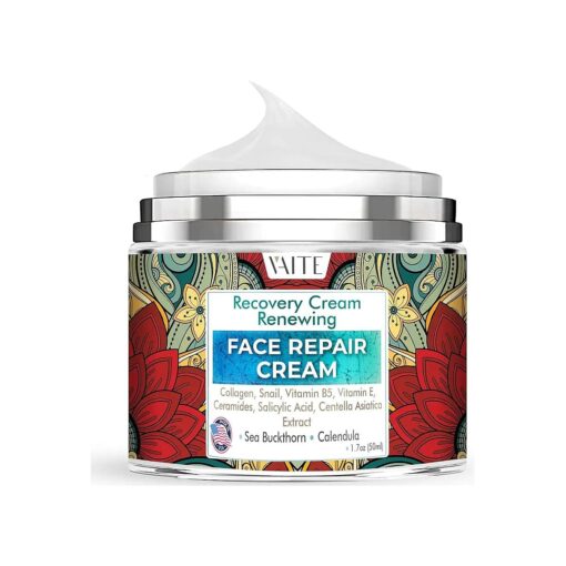 VAITE Face Moisturizer Remedy Skin Repair Cream with Snail, Salicylic Acid, Vitamin B5, Vitamin E, Collagen, and Ceramides for Men and Women Anti-aging Anti-wrinkle Made in USA Night and Day