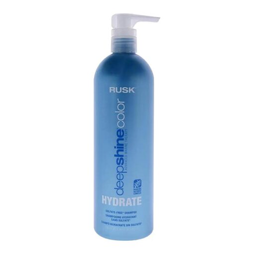 RUSK Deepshine Color Hydrate Sulfate-Free Shampoo, Cleanses, Replenishes Moisture, Infused with Nourishing Marine Botanicals, UV-Absorbing Technology Prolongs Color Retention and Vibrancy