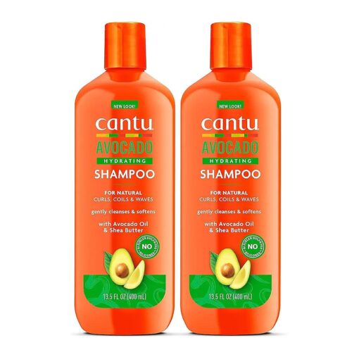 Cantu Avocado Hydrating Sulfate-Free Shampoo with Pure Shea Butter, 13.5 oz ( Pack of 2 ) ( Packaging May Vary )