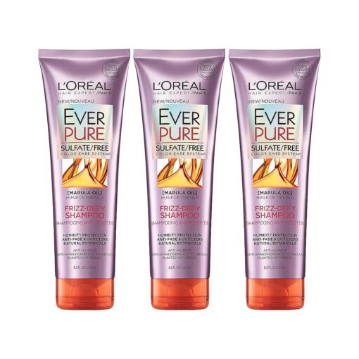 L'Oreal Paris Hair Care Everpure Sulfate Free Frizz Defy Shampoo, 3 Count