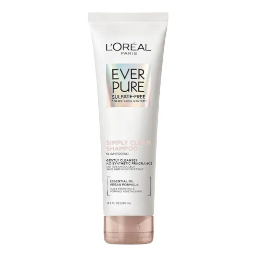 L'Oreal Paris EverPure Sulfate Free Simply Clean Shampoo, Hydrating Hair Care with Rosemary Essential Oils, 8.5 Fl Oz