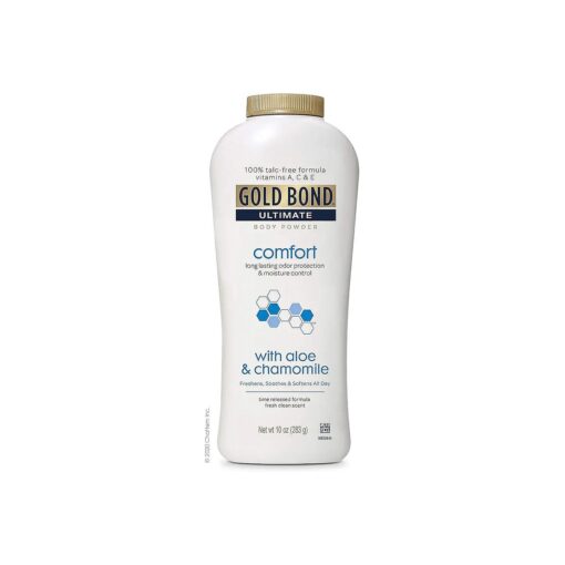 Gold Bond Ultimate Comfort Body Powder 10 oz, ( Pack of 3 ), Talc-Free Formula with Aloe & Chamomile