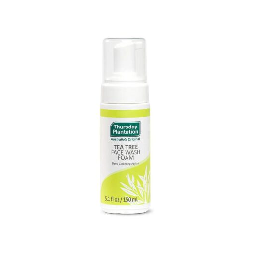 Thursday Plantation Tea Tree Face Wash Foam, Gentle Soap-Free Skin Cleanser, 5.1 fl oz