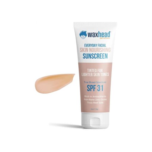 Waxhead Tinted Sunscreen for Face ( Sheer Light Tint ) - Mineral Sunscreen, Zinc Sunscreen Lotion, BB Cream with SPF, Protector Solar Para La Cara ( 4oz )