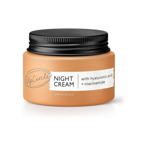 UPCIRCLE Night Cream with Hyaluronic Acid + Niacinamide 1.85oz - Nourishing and Unscented for Sensitive Skin with Anti-Ageing Properties - Vegan + Cruelty-Free