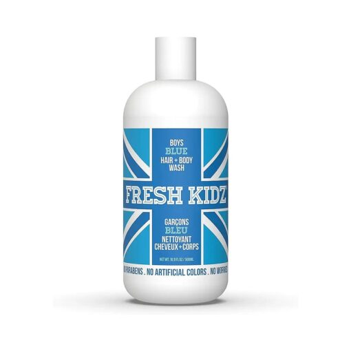 Fresh Kidz Hair & Body Wash for Kids and Teens - Gentle Bath and Shower Cleanser for All Skin Types - Boys Blue, 16.9 Fl.Oz .