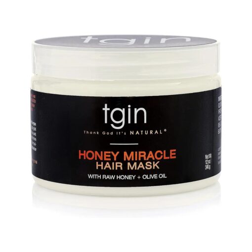 tgin Honey Miracle Hair Mask for Natural Hair - 12 oz - Dry Hair - Curly Hair - Type 3c and 4c hair - Deep Conditioner