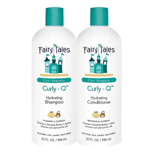 Fairy Tales Curly-Q Daily Hydrating Shampoo for Kids - Shampoo 32oz and Conditioner 32oz For Curly Hair - Paraben Free, Sulfate Free, Gluten Free, Nut Free