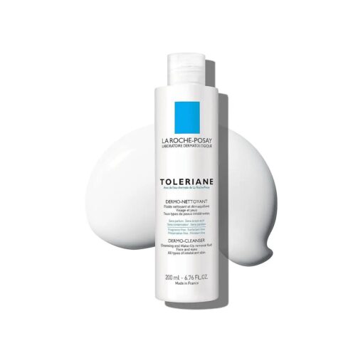 La Roche-Posay Toleriane Dermo Face Cleanser for Face & Eyes, Gentle Face Wash and Makeup Remover, Milky Texture, Fragrance Free, Preservative Free