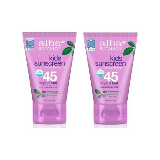 Alba Botanica Very Emollient, Kids Sunscreen SPF 45 4 oz ( Pack of 2 )