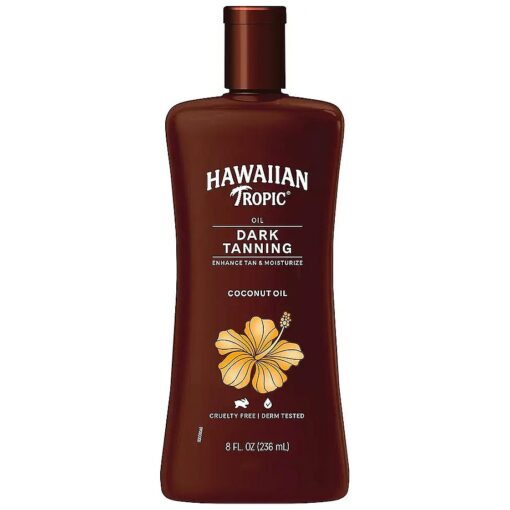 Dark Tanning Oil, 8oz | Moisturizing Body Oil, Tan Enhancer, Cocoa Butter Oil, Coconut Oil for Skin, Oxybenzone Free, 8oz