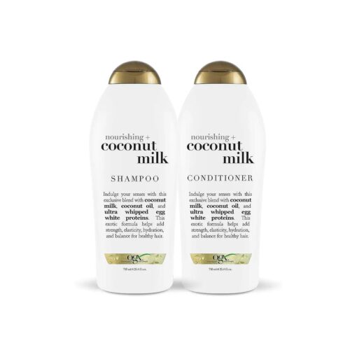 OGX Nourishing + Coconut Milk Shampoo & Conditioner, Set, 25.4 Fl Oz ( Pack of 2 )