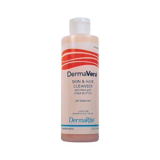 DermaVera Skin and Hair Cleanser - 7.5 Oz - Enriched with Shea Butter, pH Balanced, Rich Leather, Pleasant Fragrance, with Rich Moisturizers