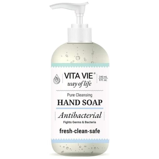 Hand Soap, 8oz/240ml - Cleansing Liquid Hand Wash, Paraben-free, Sulfate-free, Cruelty-free - Made in America - Safe for Kids - Ideal for Home or Office