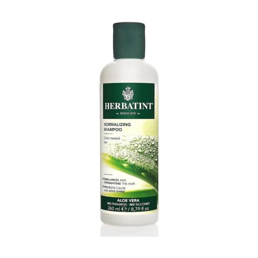 Herbatint Normalizing Shampoo for Color-Treated, Normal Hair - Aloe Vera to Rebalance, Strengthen, & Add Shine - No Parabens, Sulfates, Gluten - 8.79 fl oz .