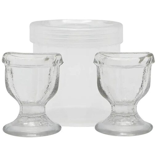 HealthAndYoga ( tm ) ChillEyes Transparent Glass Eye Wash Cup - Effective Eye Rinse and Cleansing - Eco-Friendly, Non-Reactive, Safe and Comfortable ( Set of 2 )