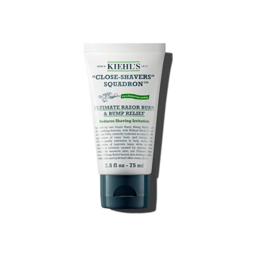 Kiehl 's Ultimate Razor Burn & Bump Relief, Nourishing Men 's After Shave Cream, Instantly Cools & Hydrates, Gently Exfoliates, with Aloe Vera & Vitamin E, Paraben-free, for All Skin Types - 2.5 fl oz