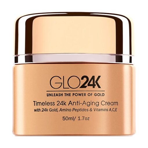 GLO24K Timeless Anti-Aging Cream with 24k Gold, Potent Peptides, and Vitamins A, C, E and Retinol