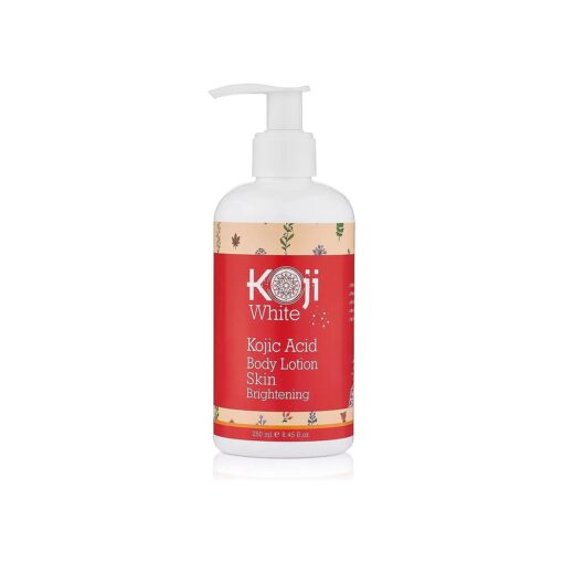 Koji White Kojic Acid Skin Brightening Body Lotion - Daily Moisturizer & Glowing Skin, Dark Spots, Boost Hydrating, Sun Damage Skin, Uneven Skin Tone, Paraben-Free, Vegan, 8.45 Fl Oz Bottle