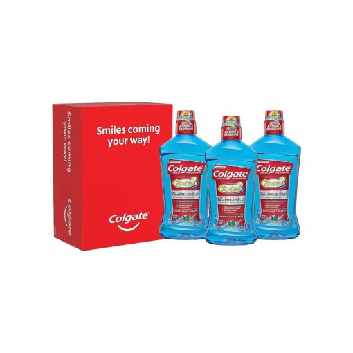 Colgate Total Mouthwash, Alcohol Free Mouthwash, Peppermint, 33.8 Ounce, ( Pack of 3 )