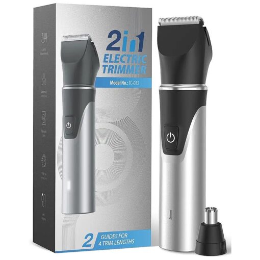 Body Hair Trimmer for Men-Electric Groin Groomer with Body Clippers, Nose Hair Clippers, USB C Charging, Travel Lock, Waterproof, Cut Leg, Chest, Armpit Hair, Gifts for Him