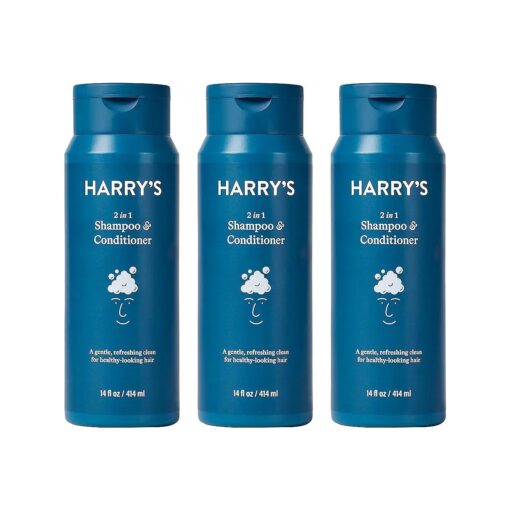 Harry 's Men 's 2 in 1 Shampoo and Conditioner for All Hair Types | Gentle & Refreshing | 14 Fl Oz, 3 Count