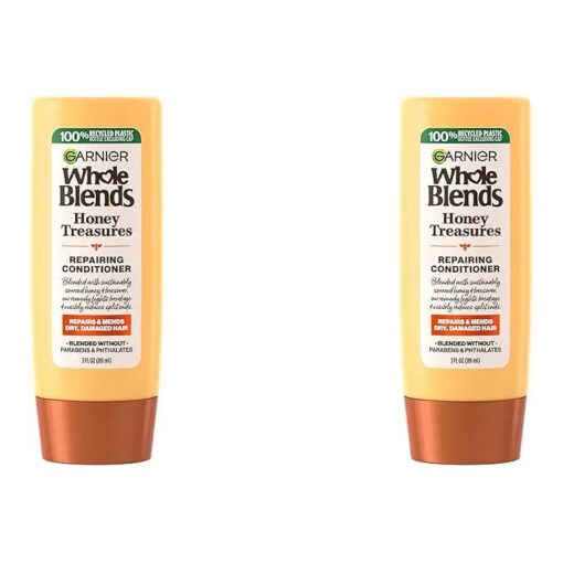 Garnier Whole Blends Honey Treasures Repairing Conditioner, for Dry, Damaged Hair, 3 Fl Oz ( Travel Size ), 1 Count ( Packaging May Vary ) ( Pack of 2 )