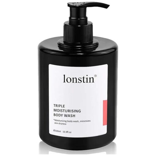 lonstin Body Wash with Pump Moisturizing Body Wash for Dry Skin Natural Nourishers for Instantly Soft Skin and Lasting Nourishment Deep Moisture Cleanser Effectively Washes away Bacteria, 16.9 Fl Oz