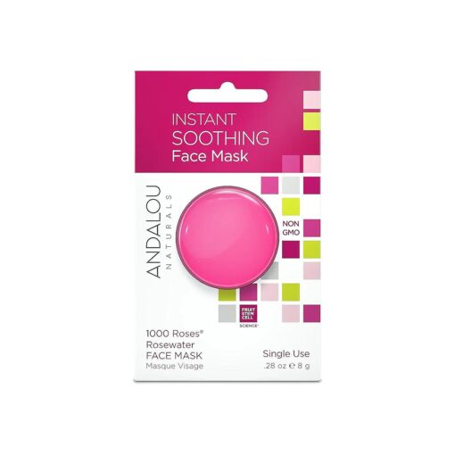 Andalou Naturals Instant Soothing 1000 Roses Rosewater Face Mask Pod, 0.28 Ounce