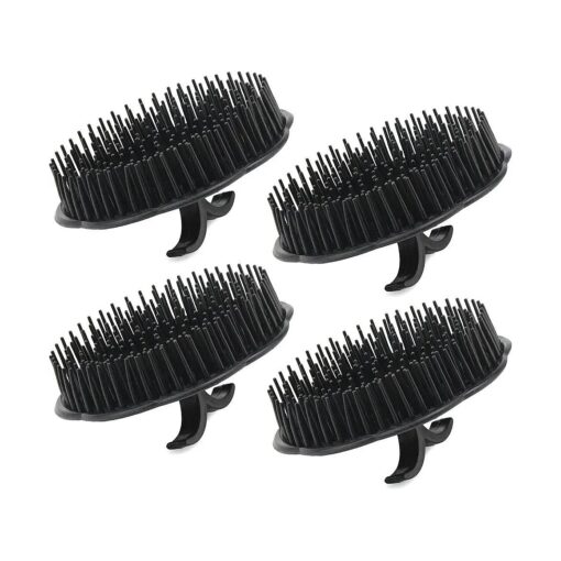 Segbeauty Mens Shampoo Brush, 4pcs Scalp Massage Brushes, Massage Hair Brush Floriated Shower Comb for Deep Cleaning Hair Men 's Hand Brush Plastic Growth Beard Brush Pet Grooming Round Palm Brush