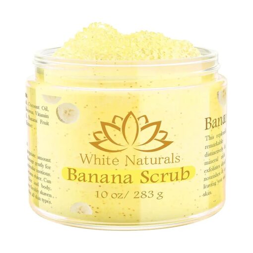 Organic Banana Body Scrub, Moisturizing and Exfoliating Salt Face & Body Scrub, Fights Stretch Marks, Fine Lines, Pure Exfoliator