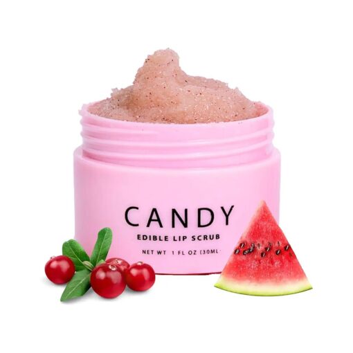 Minimo Candy Lip Exfoliator Scrub & Moisturizer - Great for Smokers Lips | Removes Dead Skin from Dry Chapped Lips - Nourishes, Softens, & Hydrates ( 1 oz ) Travel Size