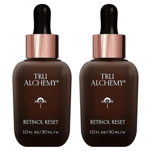 Tru Alchemy Retinol Reset Revitalizing Retinol Serum for face - Wrinkle Appearance Serum & Retinol Cream for Face w/Bakuchiol, Niacinamide for Overnight Renewal w/Long-Term Radiance - 1 fl oz ( 2-Pack )