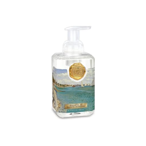 Michel Design Works Foaming Hand Soap 17.8oz, Regatta at Sainte-Adresse Scent and Design, Shea Butter and Aloe Vera Blend, Beautiful Square Container with Pump