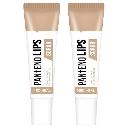 MEDIHEAL Pantenolips Lip Scrub 2 Pack Removes Rough Dead Skin Cells Moist Dry Lips, Panthenol Micro Walnut Shell Powder