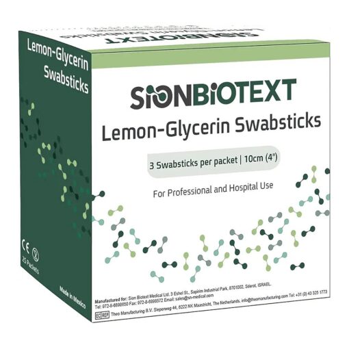 Lemon-Glycerin Swabsticks Gently Soothes Minor Soreness & Mouth Irritation, Refreshes Dry Mouth, Moistened Swabs with Lemon Flavored 1 Box of 75 Lemon Glycerin Swabsticks