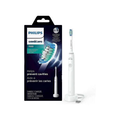 PHILIPS Sonicare 1100 Power Toothbrush, Rechargeable Electric Toothbrush, White Grey HX3641/02