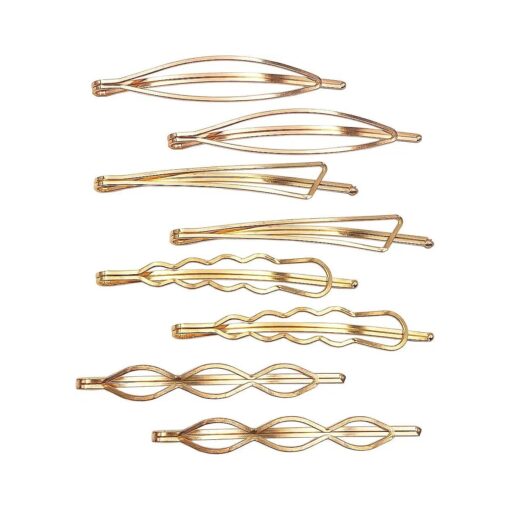 Messen Hair Pins Set Geometric Hair Clips Metal Hairpin Minimalist Hair Styling Jewelry Hair Clamps Accessories Barrettes Gold Bobby Pin for Girl Women ( 8 Pieces, Style 7 )